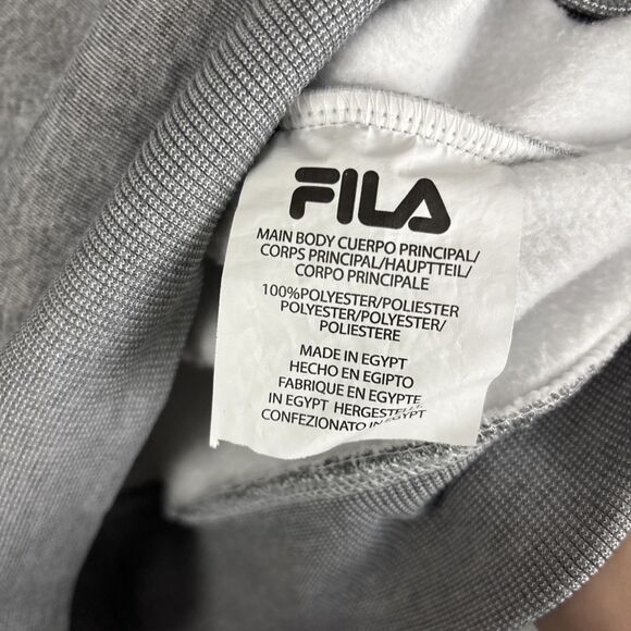 FILA Big Logo Hoodie Sweatshirt Pullover Gray Size Small NWT - Picture 4 of 6